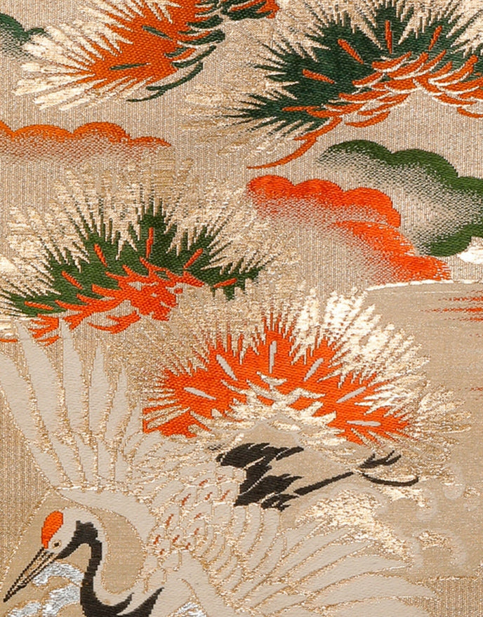 丸帯(鶴・松/伊勢海老・糸巻き)