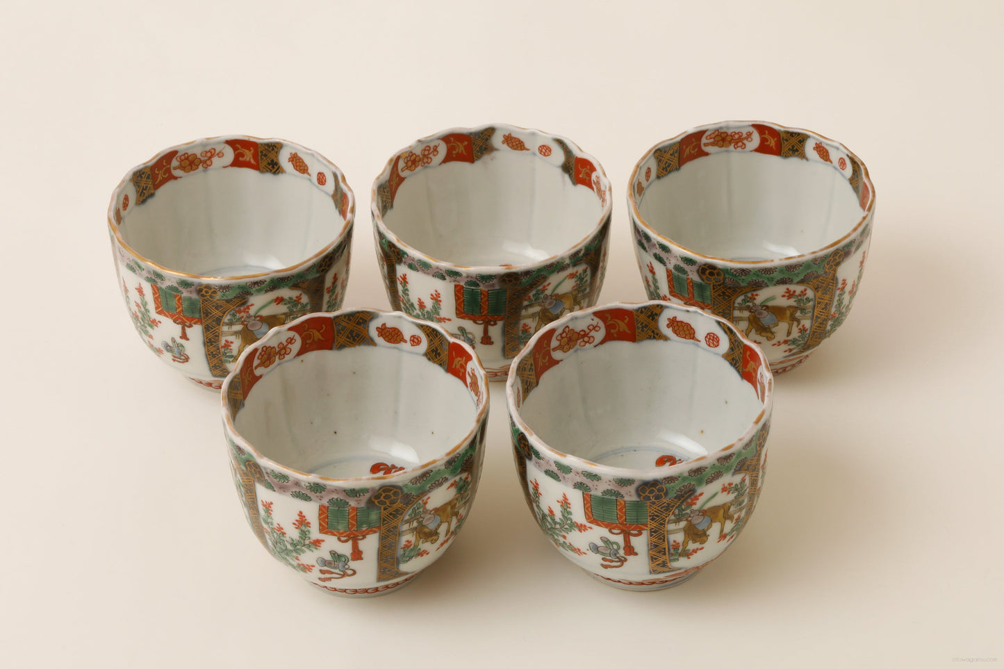 伊万里 色絵 蕎麦猪口 5客