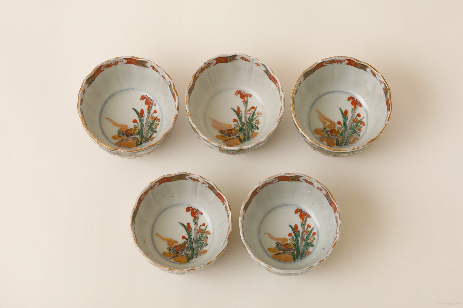 伊万里 色絵 蕎麦猪口 5客