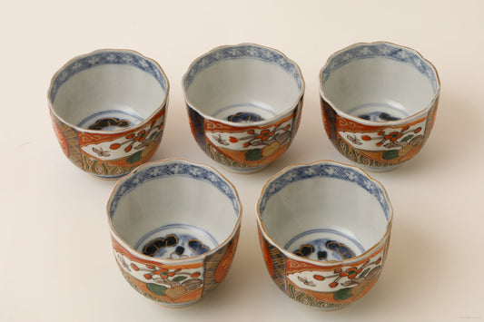 伊万里 色絵 蕎麦猪口 5客