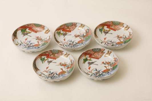 伊万里 色絵皿(幕末)5客