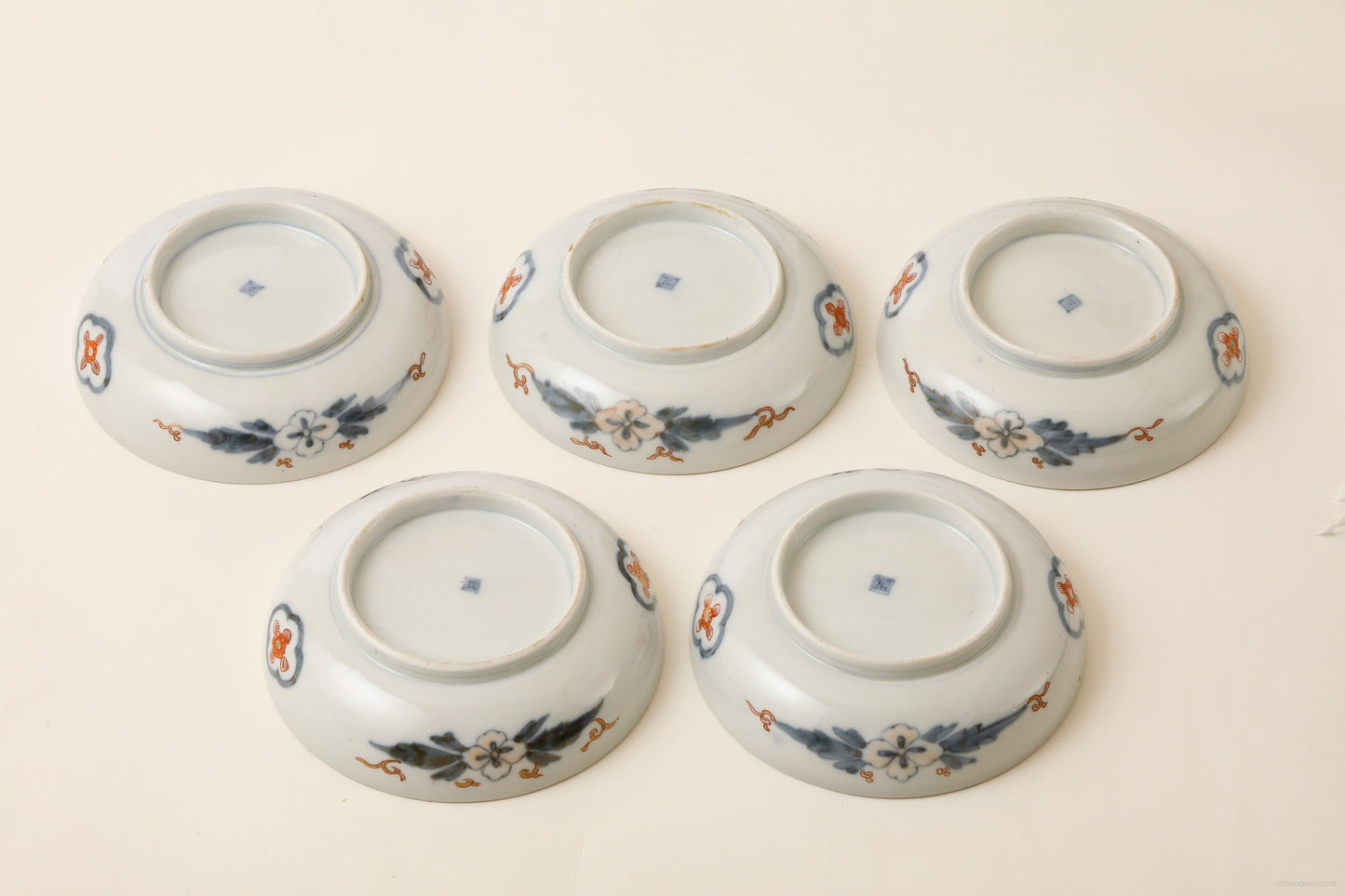 伊万里 色絵皿(幕末)5客