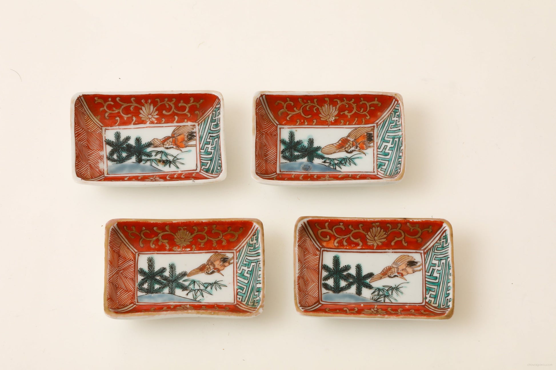 九谷 角豆皿 4客