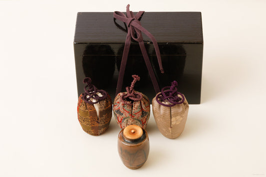 古瀬戸 茶入 仕覆三ツ揃(江戸)