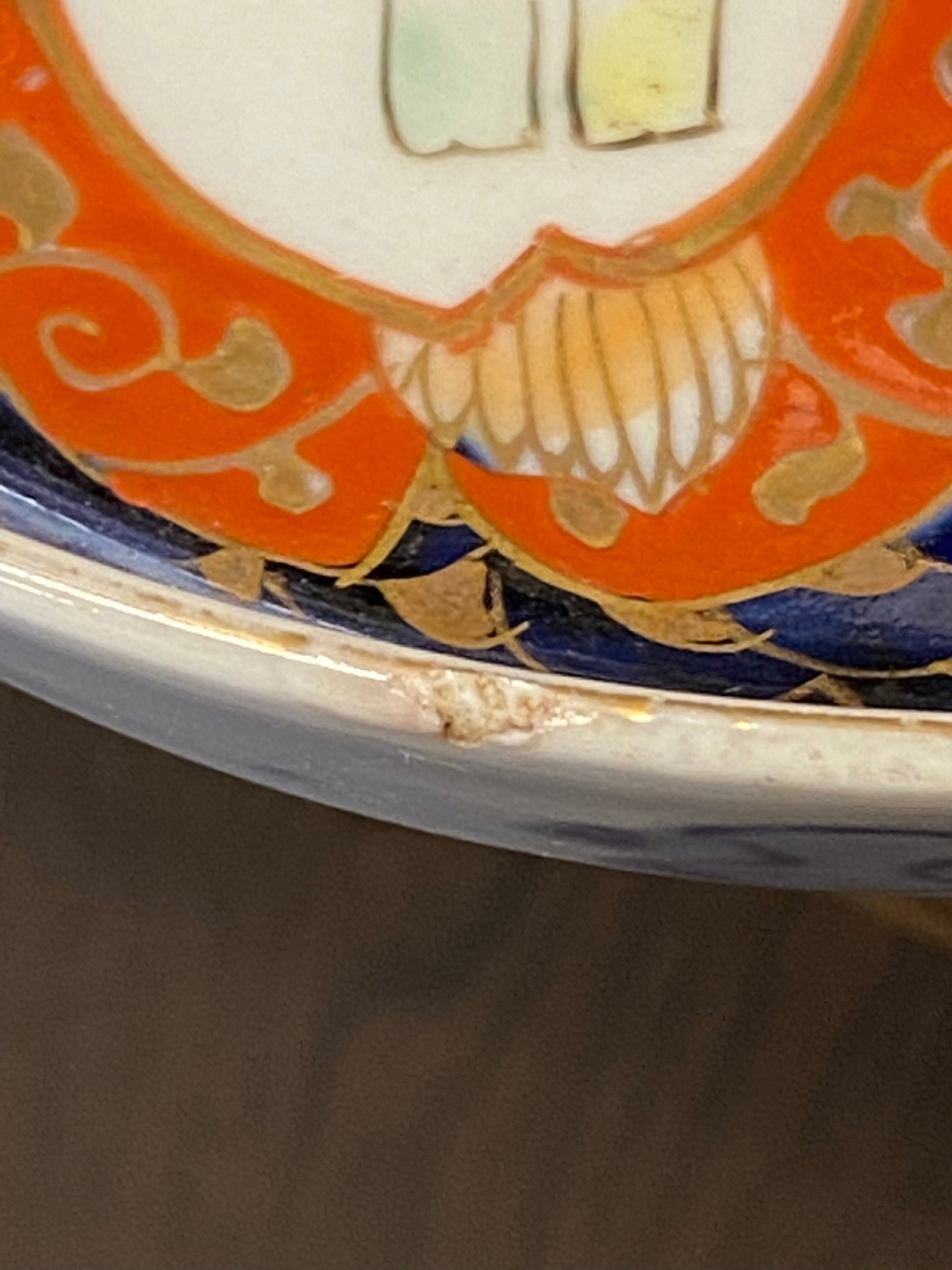 伊万里 色絵皿(紫陽花・菊)5客