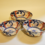 伊万里 色絵鉢(幕末・金継)三つ組