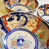 伊万里 色絵鉢(幕末・金継)三つ組